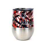"New England Patriots NFL Stainless Steel Stemless 11 oz Wine Glass & Travel Lid"